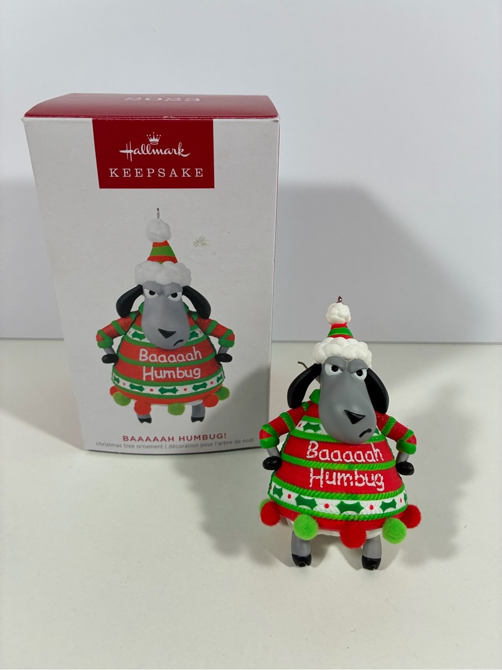 Hallmark Keepsake 2023 BAAAAH HUMBUG Sheep Artist Crafted Christmas Ornament EUC